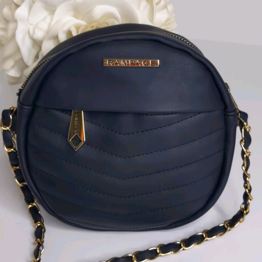 Rampage Crossbody Purse Round Black and Go…